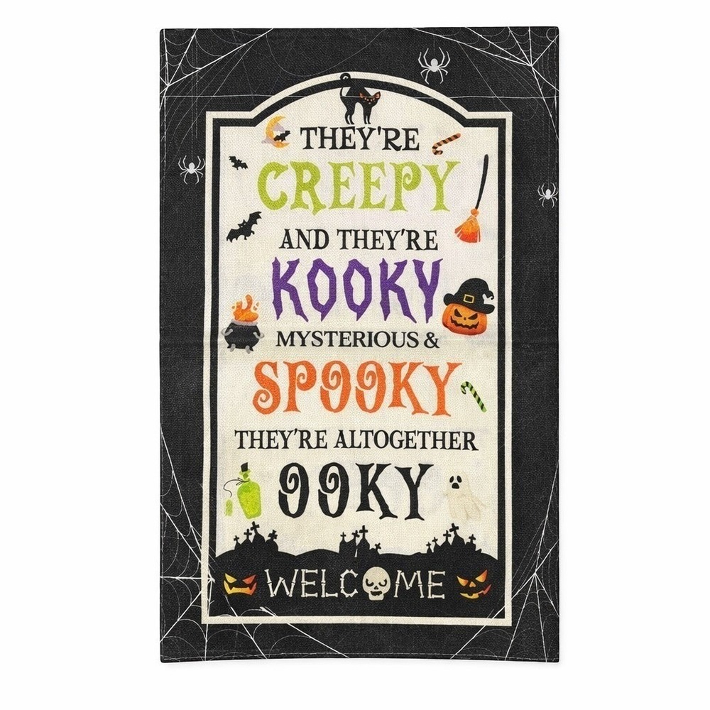 Halloween Addams Family Garden Flag Creepy Kooky Spooky Ooky Outdoor Yard Decor